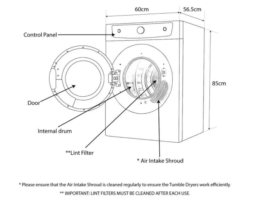 quiet-mark-bush-dhb7vtdb-7kg-vented-tumble-dryer